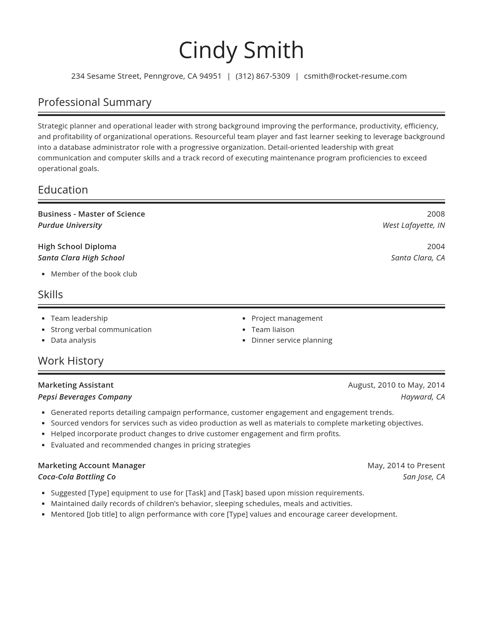 Spotlight resume template